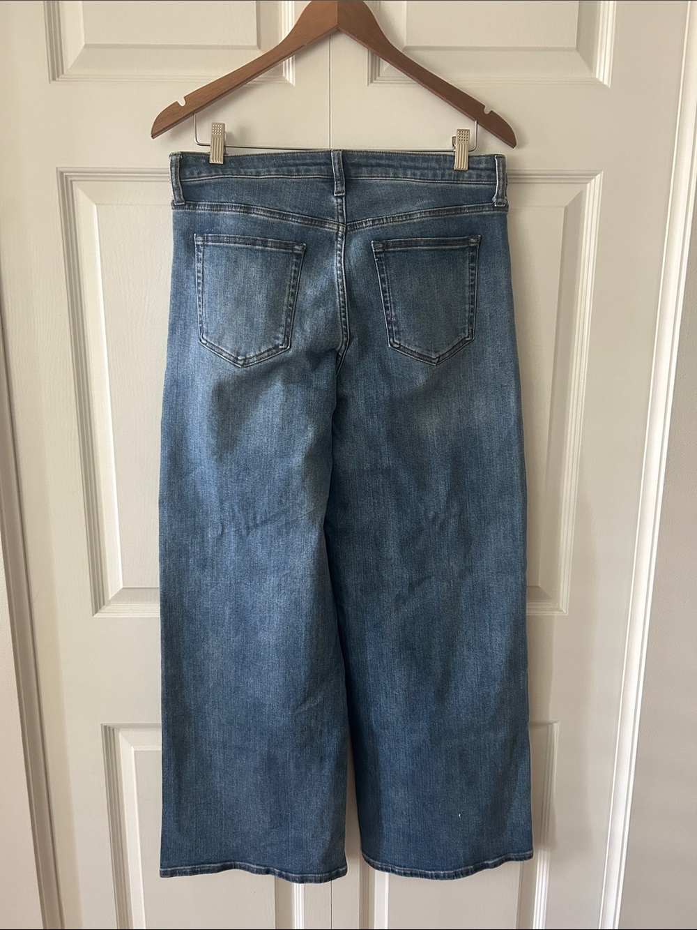 Quince NWT Stretch High Rise Wide Leg Jean Size 31 Medium wash Organic Cotton - Picture 4 of 8